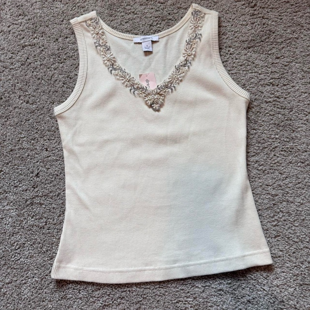 NWT Y2K Dressbarn beaded tank top